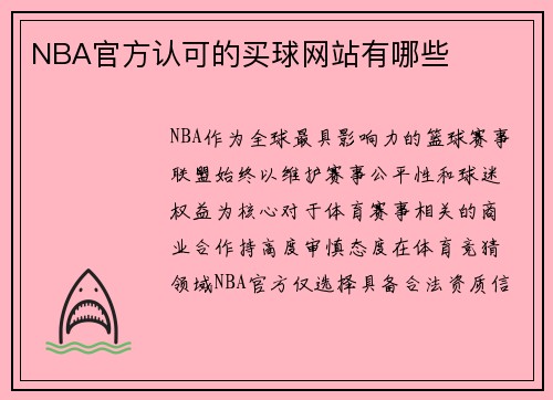 NBA官方认可的买球网站有哪些